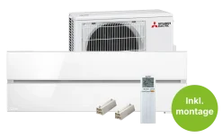PAKKETILBUD -  Mitsubishi LN25 Varmepumpe m. WIFI